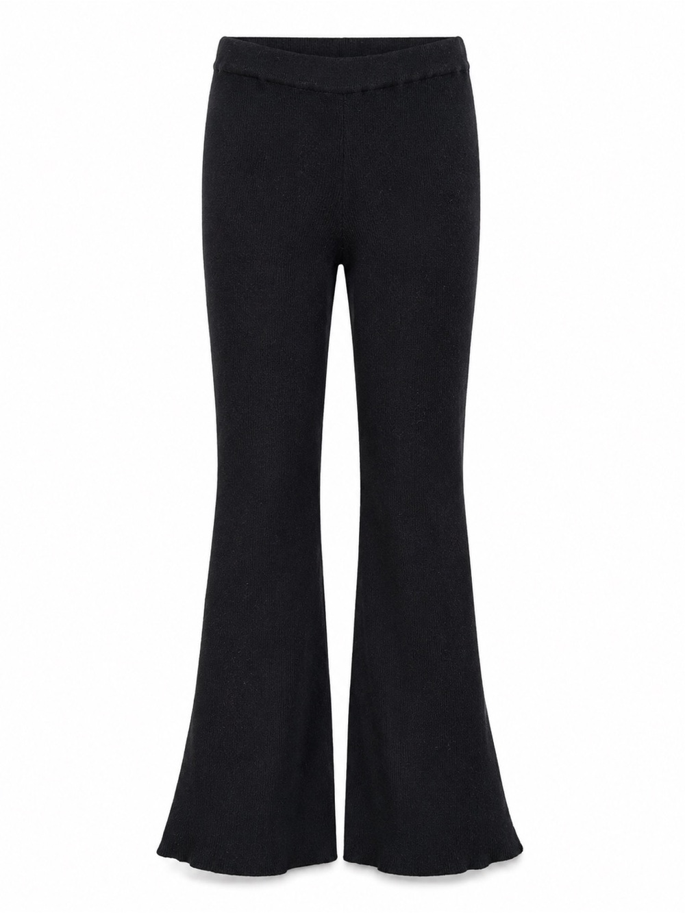Zara Girls Black Knit Flare Pants Size 13–14 | Stretch Ribbed
